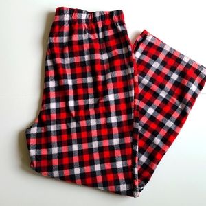 XL  Red Black White Plaid Elastic waist band pajama pants